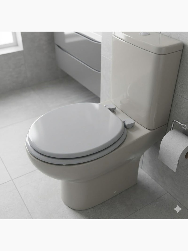 Abattant WC Gris MDF – Charnières Plastiques – 47 x 37 cm Gris - Kiabi