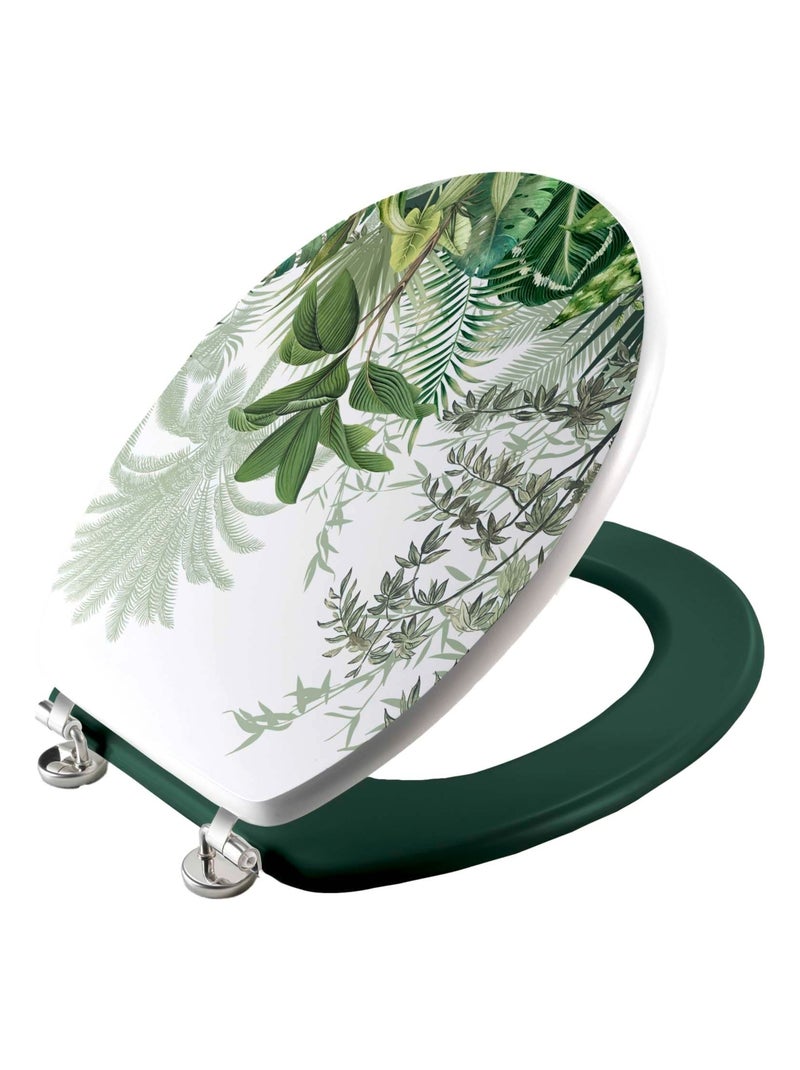 Abattant WC  imprimé tropical avec charnières métal Vert - Kiabi