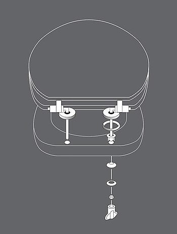 Abattant WC MDF charnières métal Amber