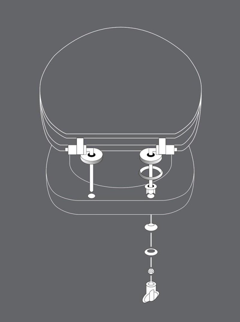 Abattant WC MDF charnières métal Amber Gris - Kiabi