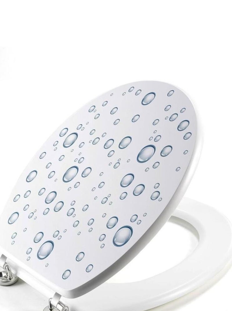 Abattant WC MDF charnières métal Bubble Blanc - Kiabi