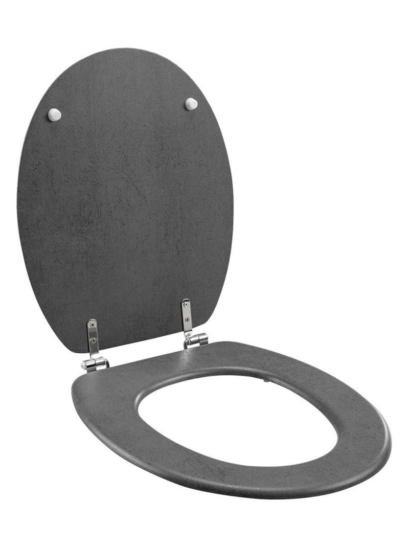 Abattant WC MDF charnières métal effet béton Alium Gris - Kiabi