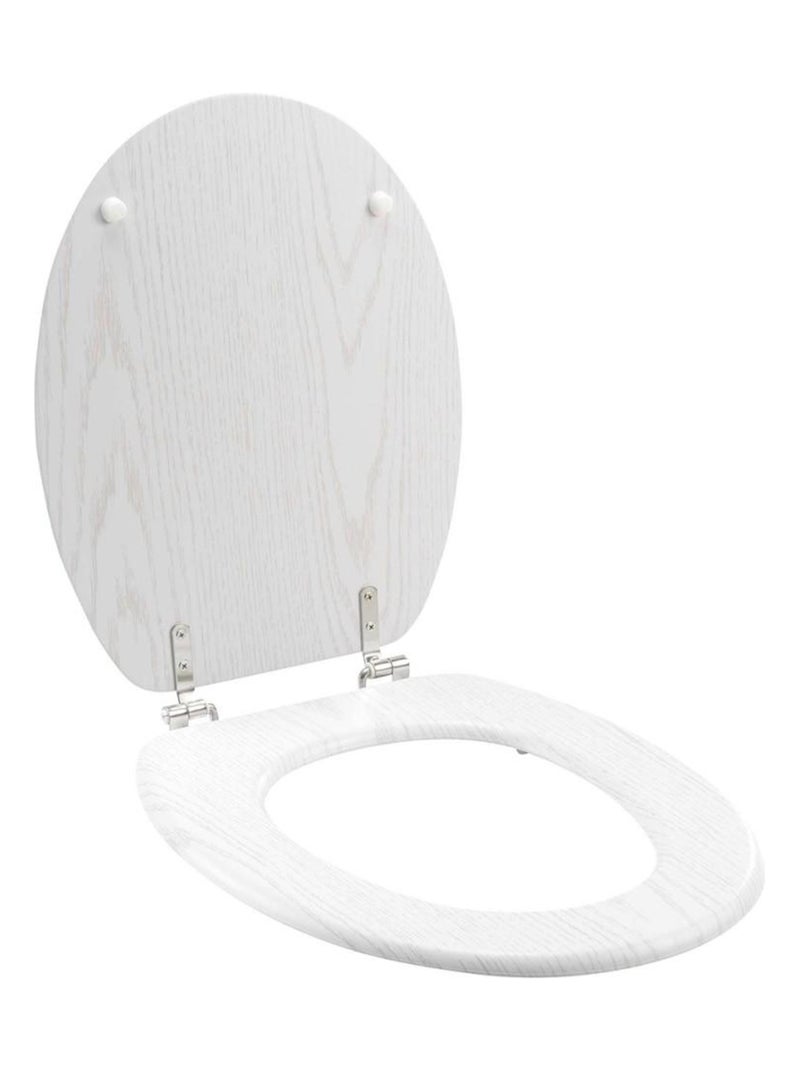 Abattant WC MDF charnières métal effet bois Strata blanc Blanc - Kiabi