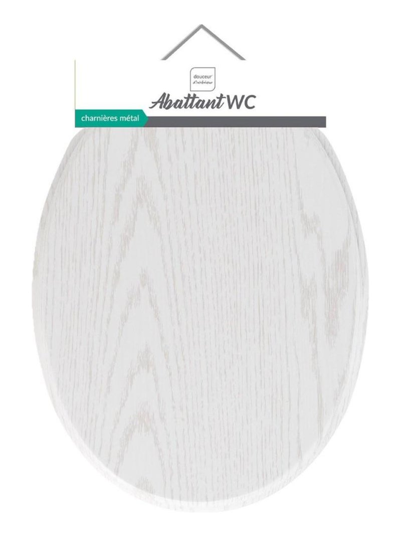 Abattant WC MDF charnières métal effet bois Strata blanc Blanc - Kiabi