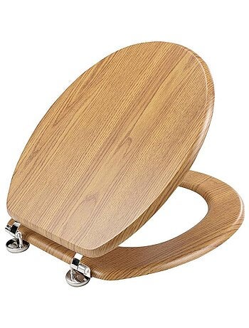 Abattant WC MDF charnières métal effet bois Strata chêne