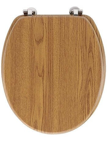 Abattant WC MDF charnières métal effet bois Strata chêne