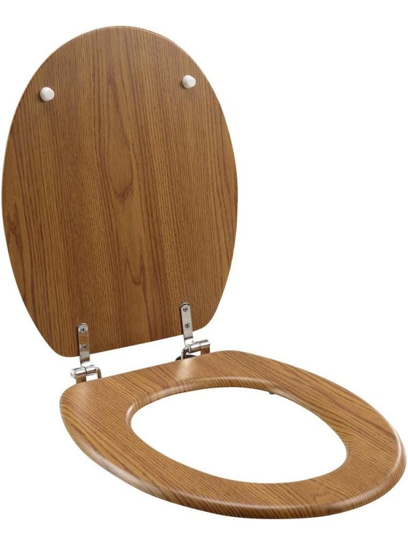 Abattant WC MDF charnières métal effet bois Strata chêne Marron - Kiabi