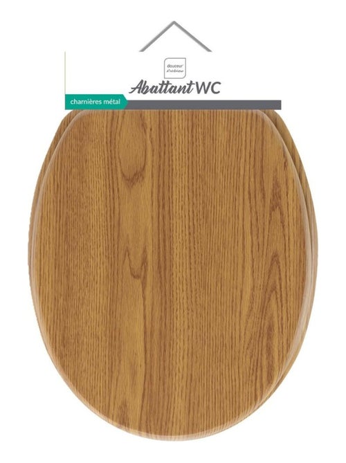 Abattant WC MDF charnières métal effet bois Strata chêne - Kiabi