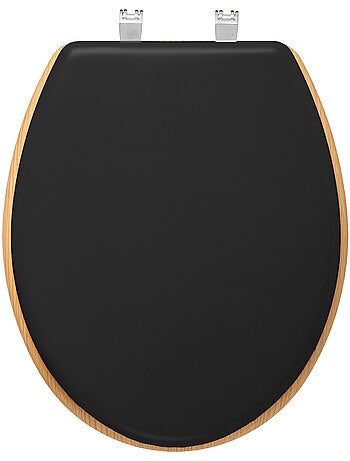 Abattant WC bicolore gris et bois MODERN COLOR