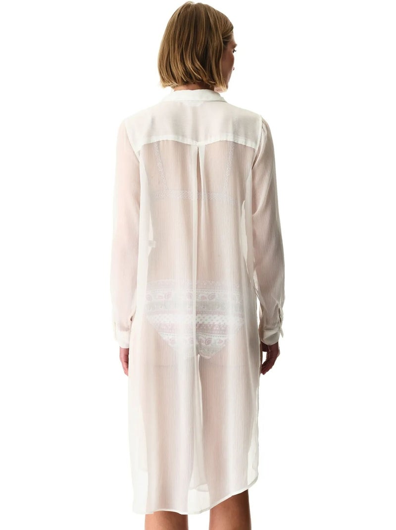 Abbie chemise à manches longues penti Blanc - Kiabi