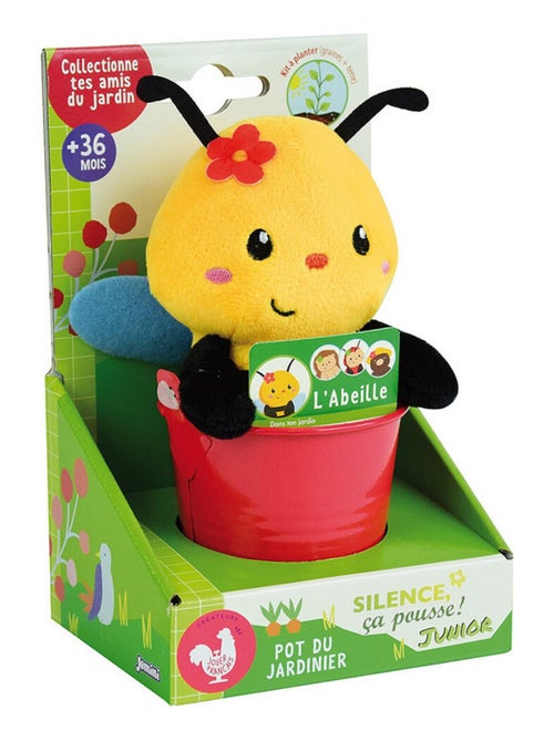 Abeille Silence ca pousse pot du jardinier avec peluche Abeille  et  graines de Colza- Haut 13 cm - Kiabi