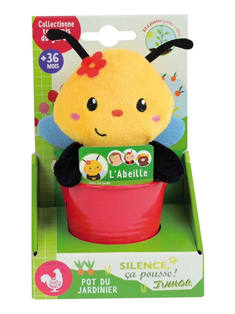 Abeille Silence ca pousse pot du jardinier avec peluche Abeille  et  graines de Colza- Haut 13 cm Multicolore - Kiabi