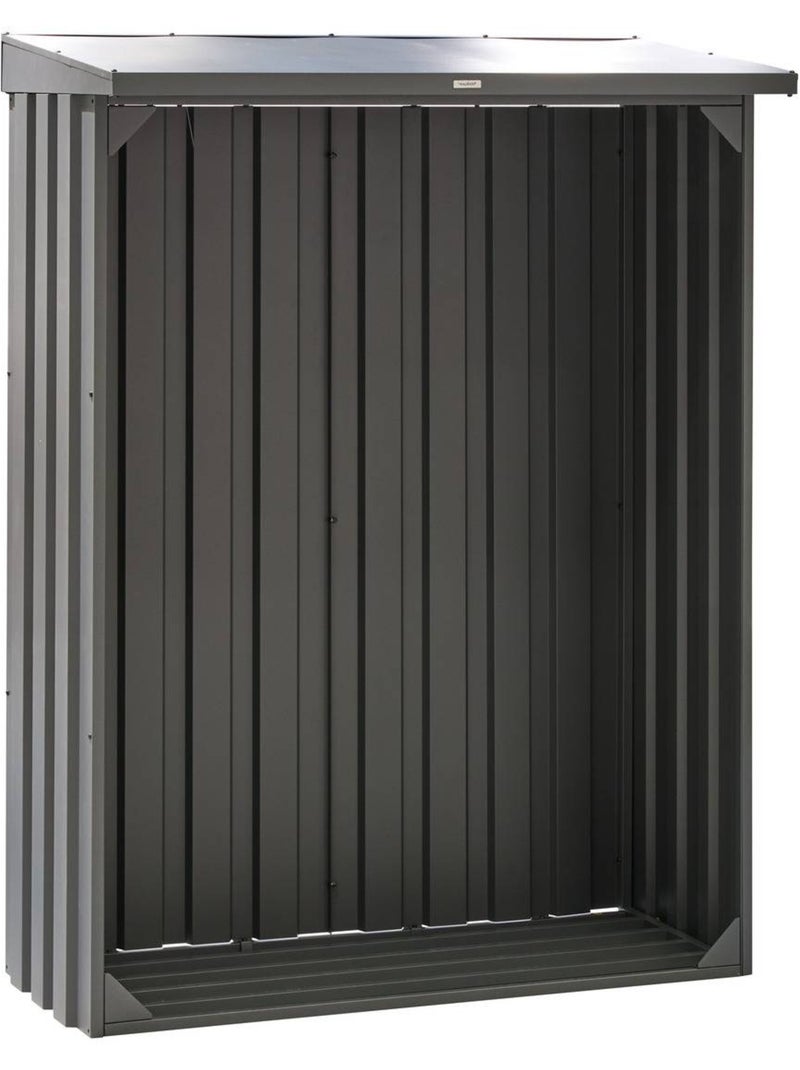 Abri à bûches en acier galvanisé FORGIA gris anthracite - Kiabi