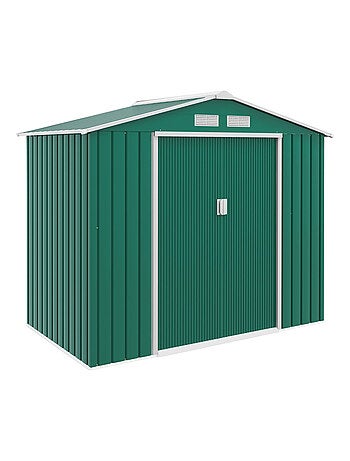 Abri de jardin - remise pour outils - cabanon porte verrouillable - tôle d'acier