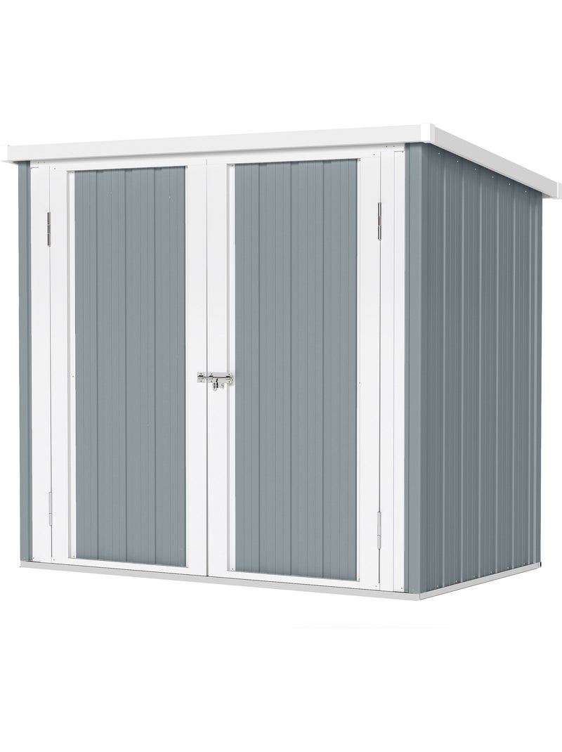Abri de jardin 1,09 m² - 2 portes verrouillables - tôle d'acier gris clair Gris - Kiabi