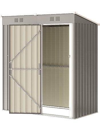 Abri de jardin 1,37 m² porte tôle d'acier ondulé