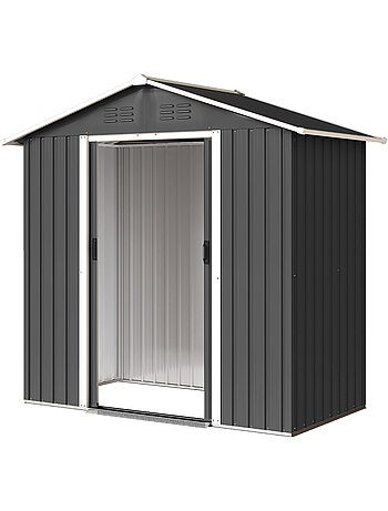 Abri de jardin 1,8 m² 2 portes tôle d'acier ondulé