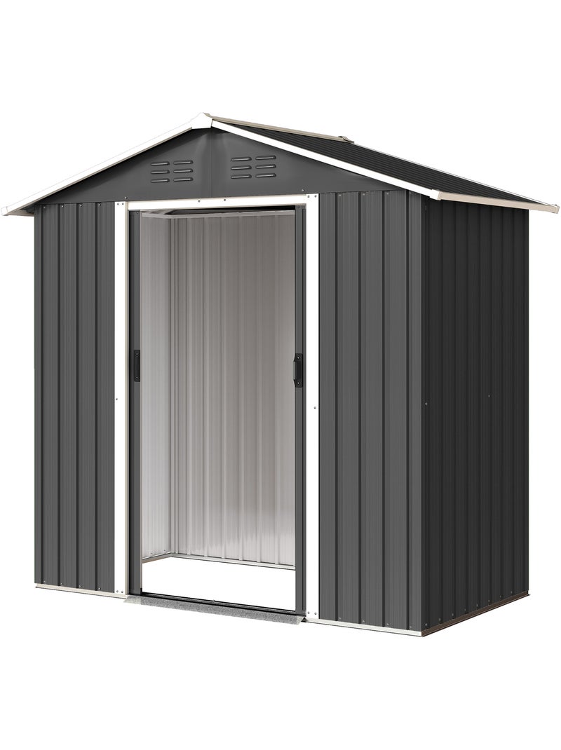 Abri de jardin 1,8 m² 2 portes tôle d'acier ondulé Gris - Kiabi