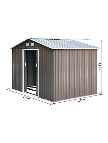 Abri de jardin 2 portes coulissantes - fondation incluse - tôle acier ondulée