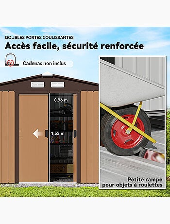 Abri de jardin 2 portes coulissantes