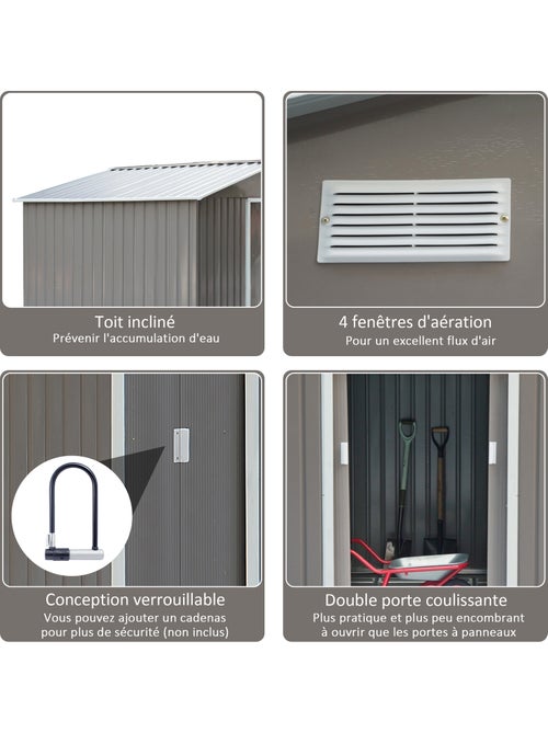 Abri de jardin 2 portes coulissantes - Kiabi