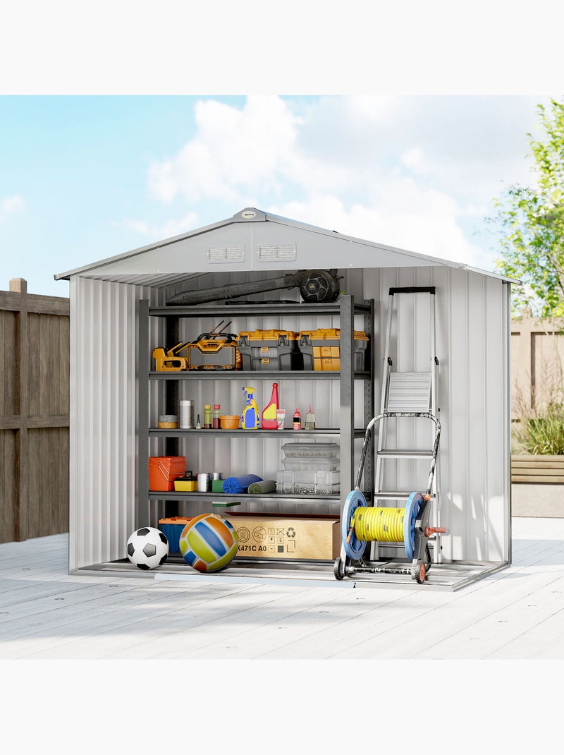 Abri de jardin 2,42 m² tôle d'acier gris alu Gris - Kiabi