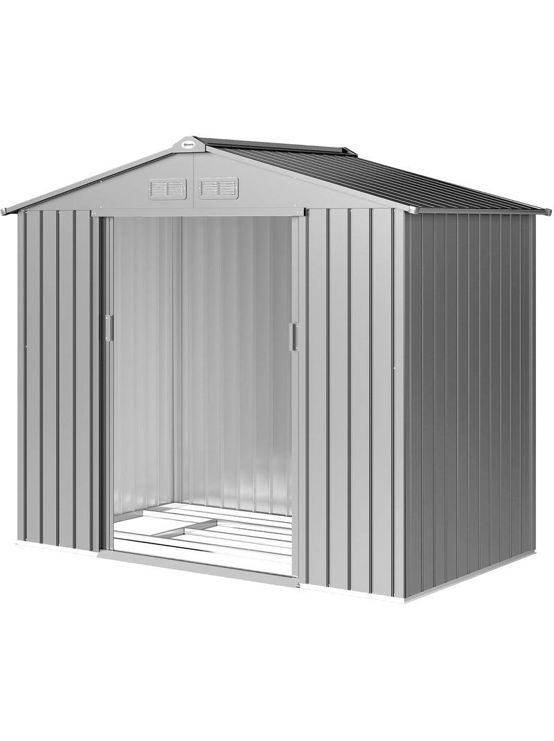 Abri de jardin 2,42 m² tôle d'acier gris alu Gris - Kiabi