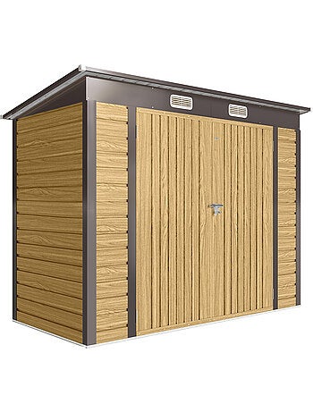 Abri de jardin 3 m² tôle d'acier 2 portes verrouillables 2 évents