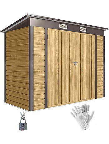 Abri de jardin 3 m² tôle d'acier 2 portes verrouillables 2 évents