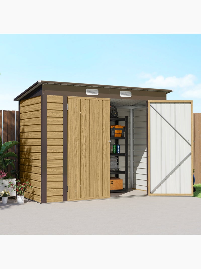Abri de jardin 3 m² tôle d'acier 2 portes verrouillables 2 évents Beige - Kiabi