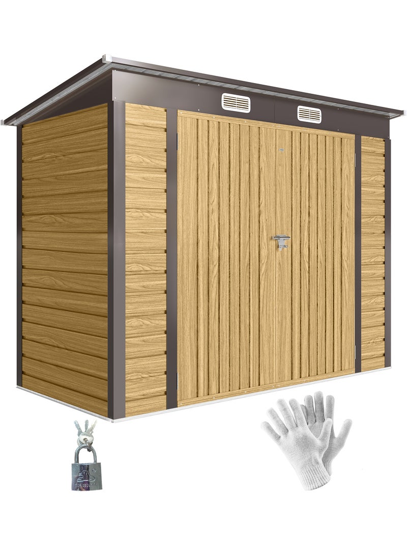 Abri de jardin 3 m² tôle d'acier 2 portes verrouillables 2 évents Beige - Kiabi