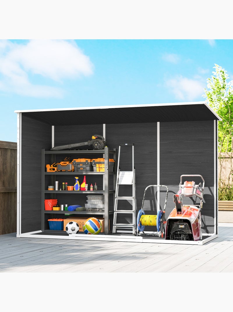 Abri de jardin 3,2 m² porte plancher fenêtre effet bois gris Gris - Kiabi