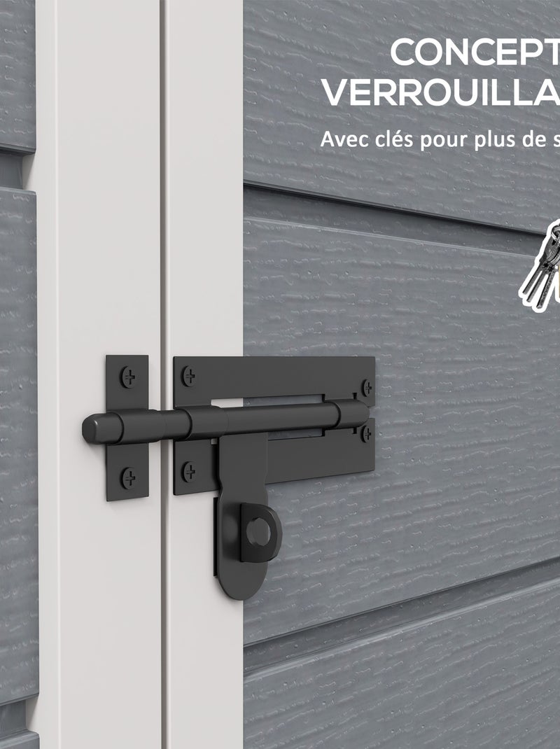 Abri de jardin cabanon 1,54 m² - porte verrouillable, fenêtre, aération - alu. PP gris Gris - Kiabi