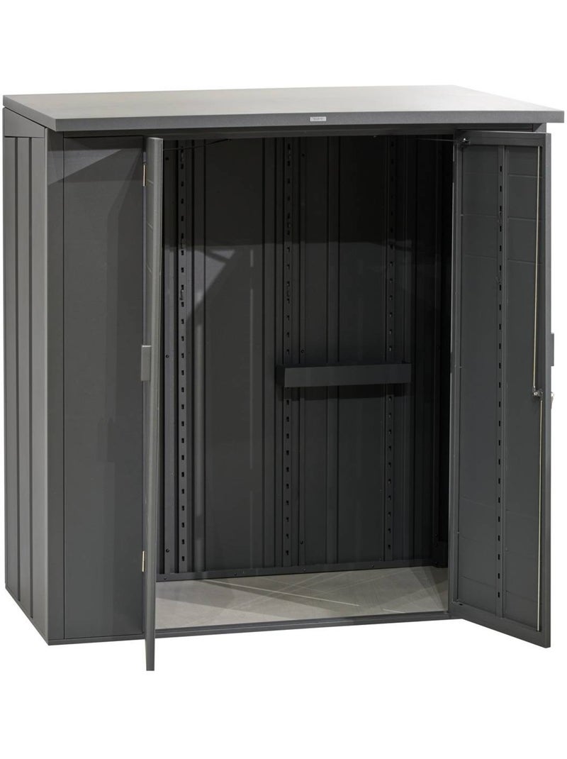 Abri de jardin en acier galvalisé FORGIA gris anthracite - Kiabi