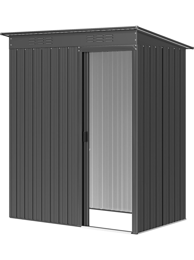 Abri de jardin métal 1,37 m² porte coulissante anthracite Gris - Kiabi
