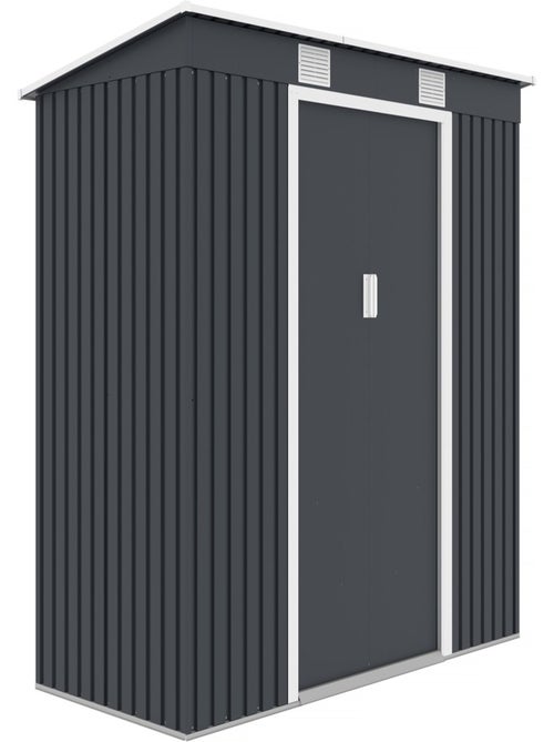 Abri de jardin métal monopente "Austin" - 3,14 m2 - Gris - Kiabi