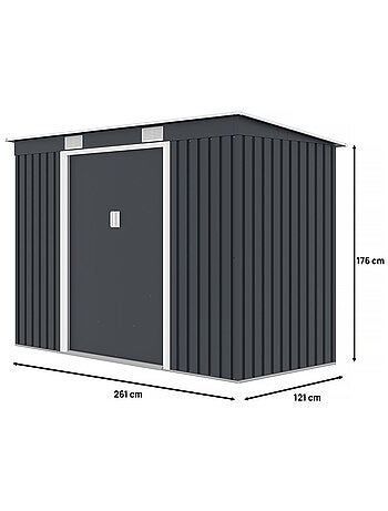 Abri de jardin métal monopente