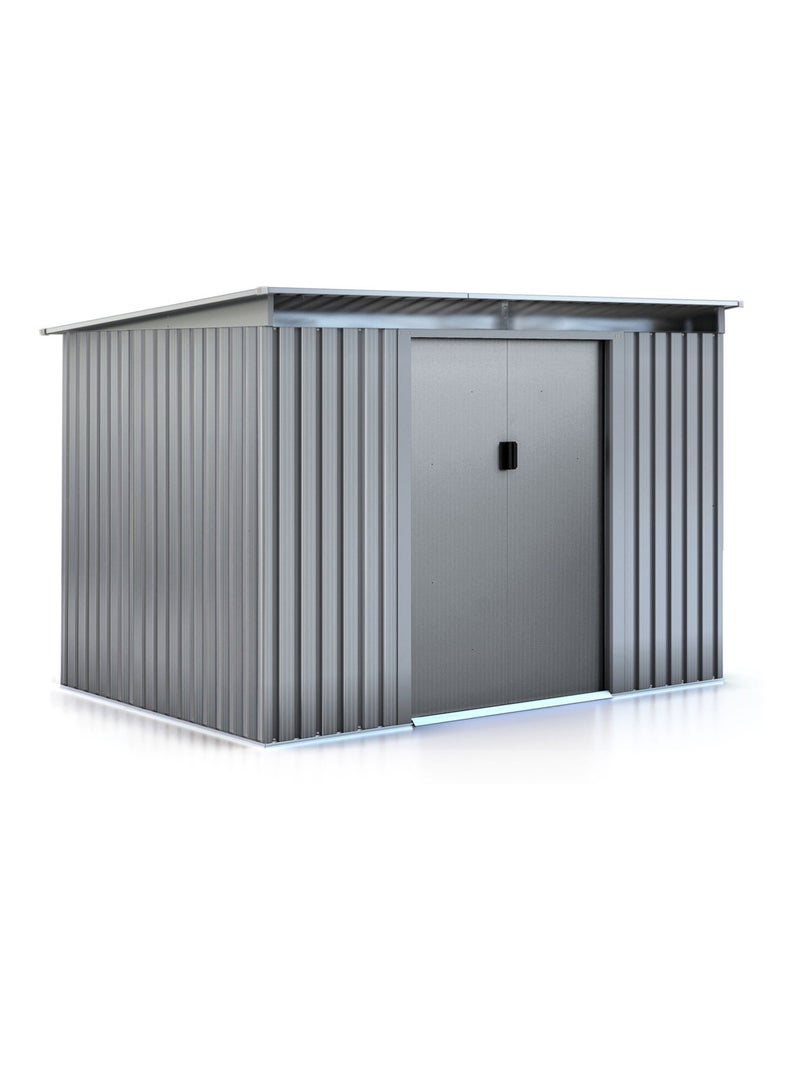 Abri de jardin métal toit plat "Texas" - 4,72 m² - Gris Gris - Kiabi