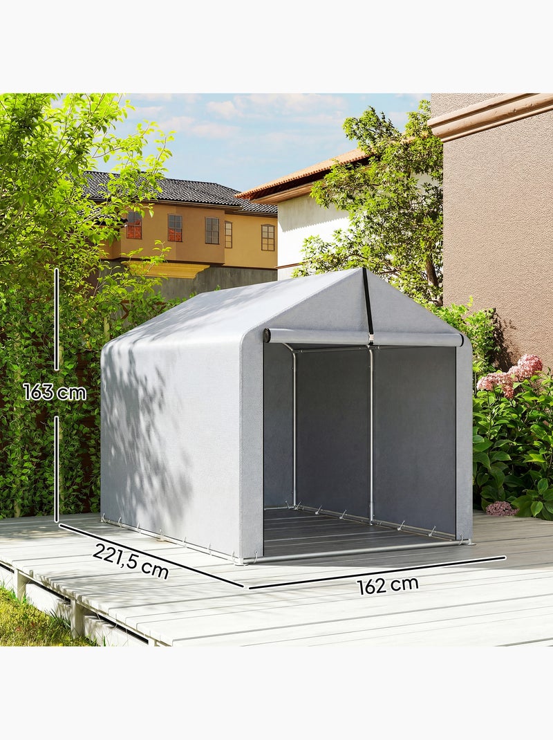 Abri de jardin porte enroulable toile pe gris clair Gris - Kiabi
