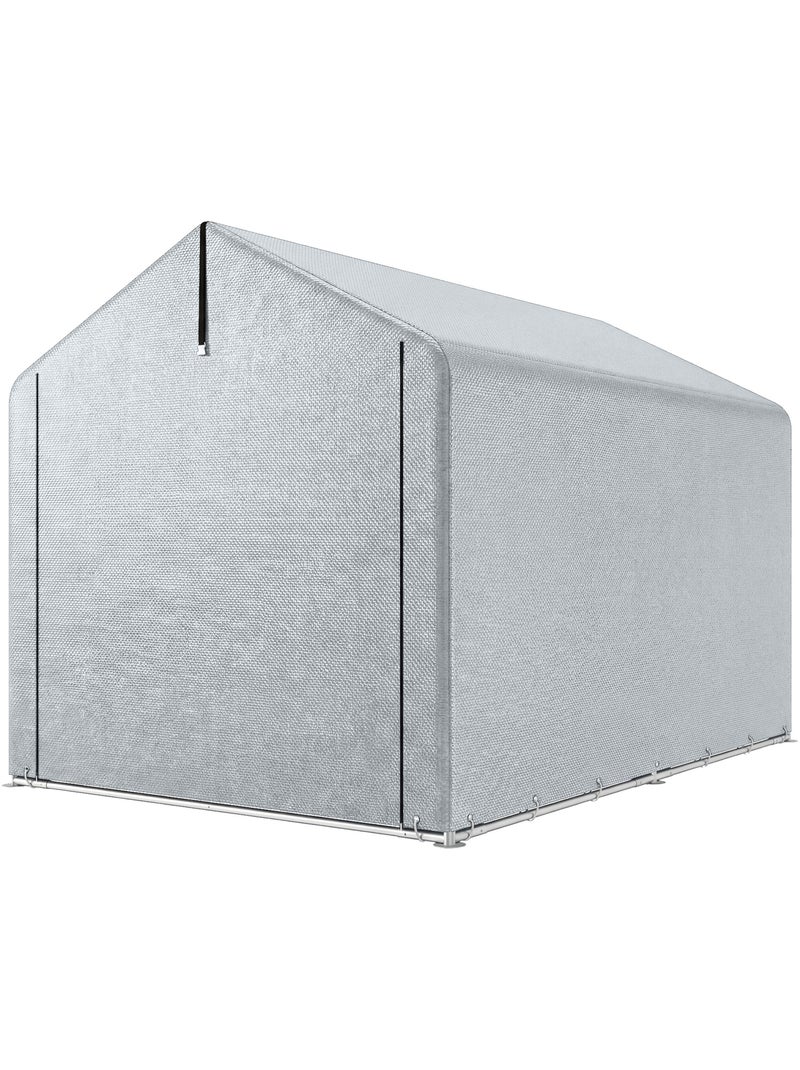 Abri de jardin porte enroulable toile pe gris clair Gris - Kiabi