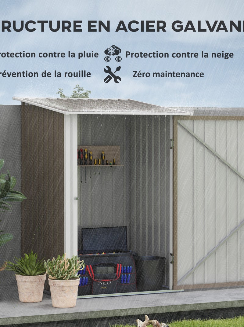 Abri de jardin porte verrouillable Marron - Kiabi