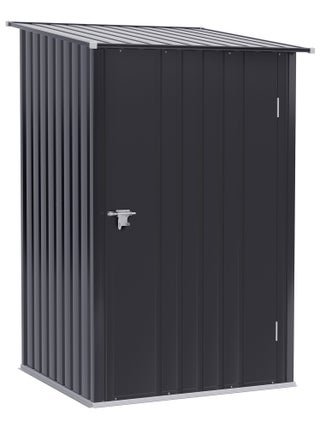 Abri de jardin porte verrouillable tôle acier ondulée anthracite