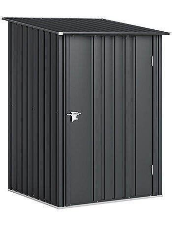 Abri de jardin porte verrouillable tôle d'acier ondulée anthracite