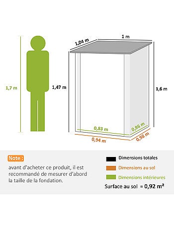 Abri de jardin porte verrouillable tôle d'acier ondulée anthracite