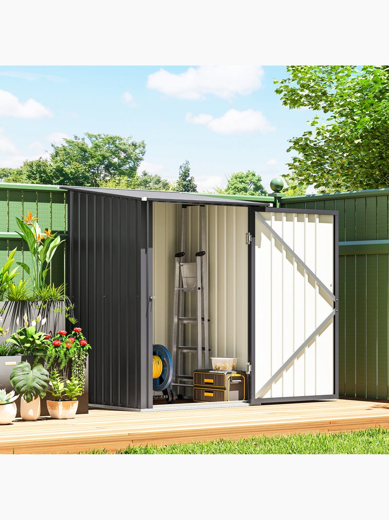 Abri de jardin porte verrouillable tôle d'acier ondulée anthracite Gris - Kiabi