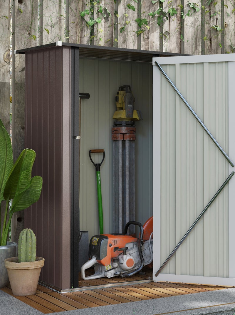 Abri de jardin porte verrouillable tôle Marron - Kiabi