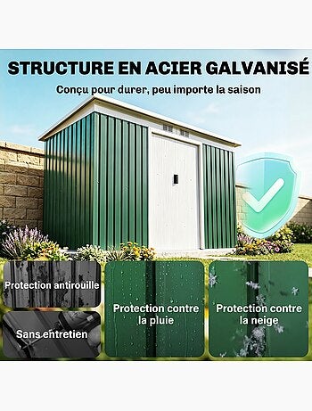 Abri de jardin portes verrouillables tôle