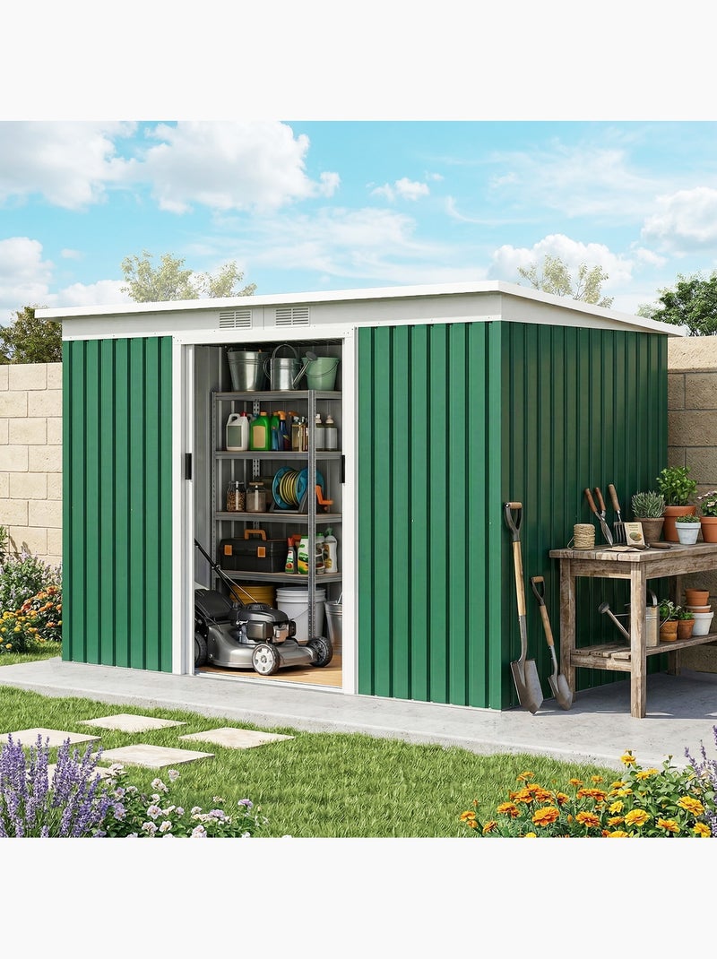 Abri de jardin portes verrouillables tôle d'acier Blanc Blanc - Kiabi