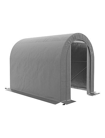 Abri de jardin rangement extérieur - porte zippée - acier galvanisé PE gris