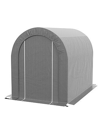 Abri de jardin rangement extérieur - porte zippée - acier galvanisé PE gris